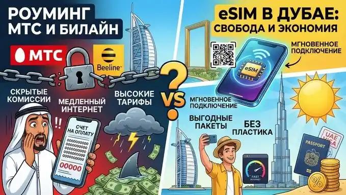 Роуминг МТС и Билайн в Дубае: Ловушка для туристов? Сравнение с eSIM