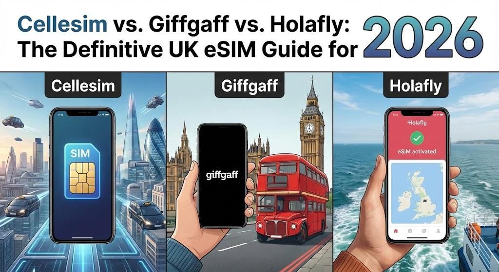 Cellesim vs. Giffgaff vs. Holafly: The Definitive UK eSIM Guide for 2026