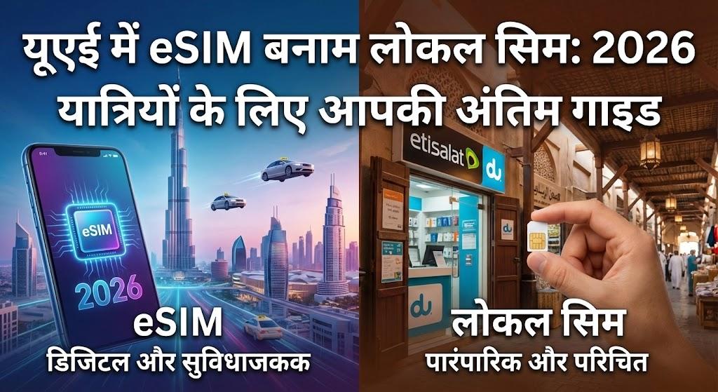 यूएई में eSIM बनाम लोकल सिम: 2026 यात्रियों के लिए आपकी अंतिम गाइड