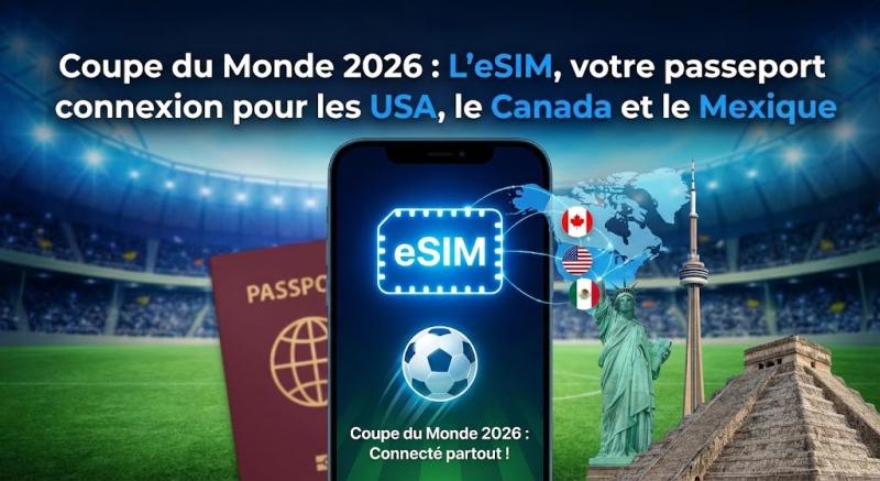 Coupe du Monde 2026 : L'eSIM, votre passeport connexion pour les USA, le Canada et le Mexique