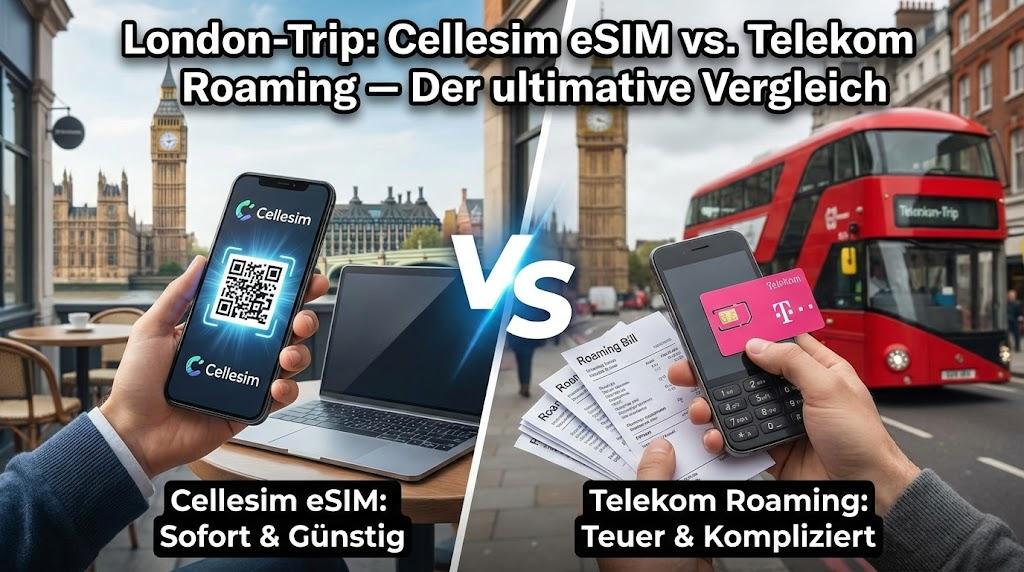 London-Trip: Cellesim eSIM vs. Telekom Roaming – Der ultimative Vergleich