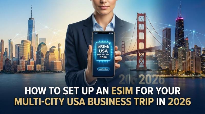 How to Set Up an eSIM for Your Multi-City USA Business Trip in 2026