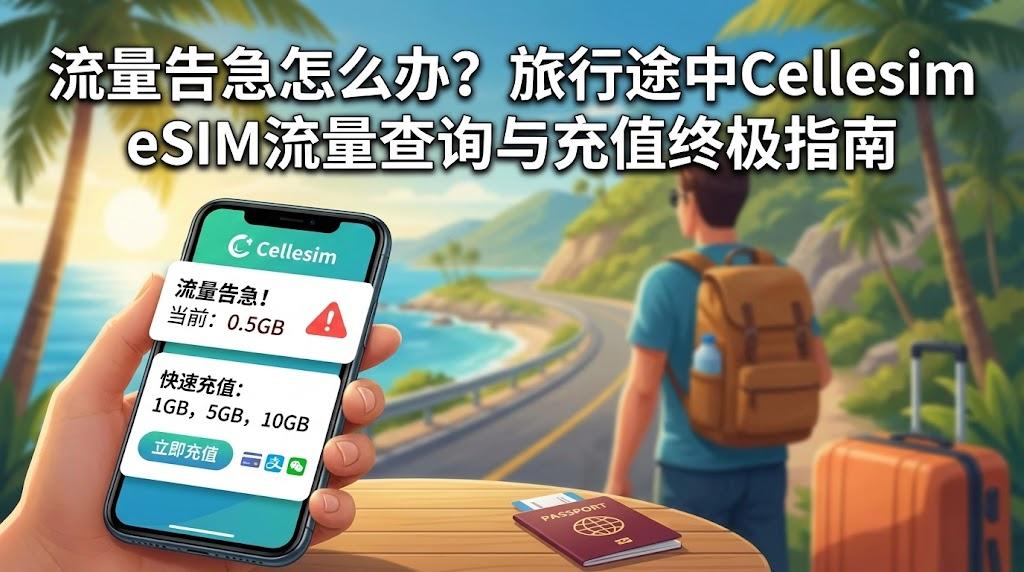 流量告急怎么办？旅行途中Cellesim eSIM流量查询与充值终极指南