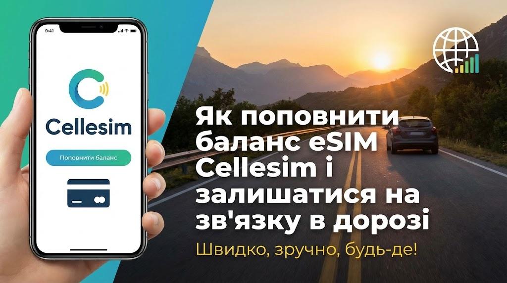 Як поповнити баланс eSIM Cellesim і залишатися на зв'язку в дорозі