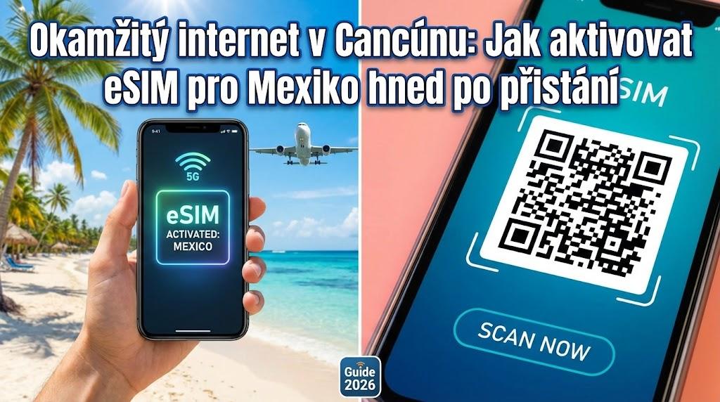Okamžitý internet v Cancúnu: Jak aktivovat eSIM pro Mexiko hned po přistání