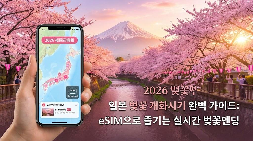 2026 일본 벚꽃 개화시기 완벽 가이드: eSIM으로 즐기는 실시간 벚꽃엔딩