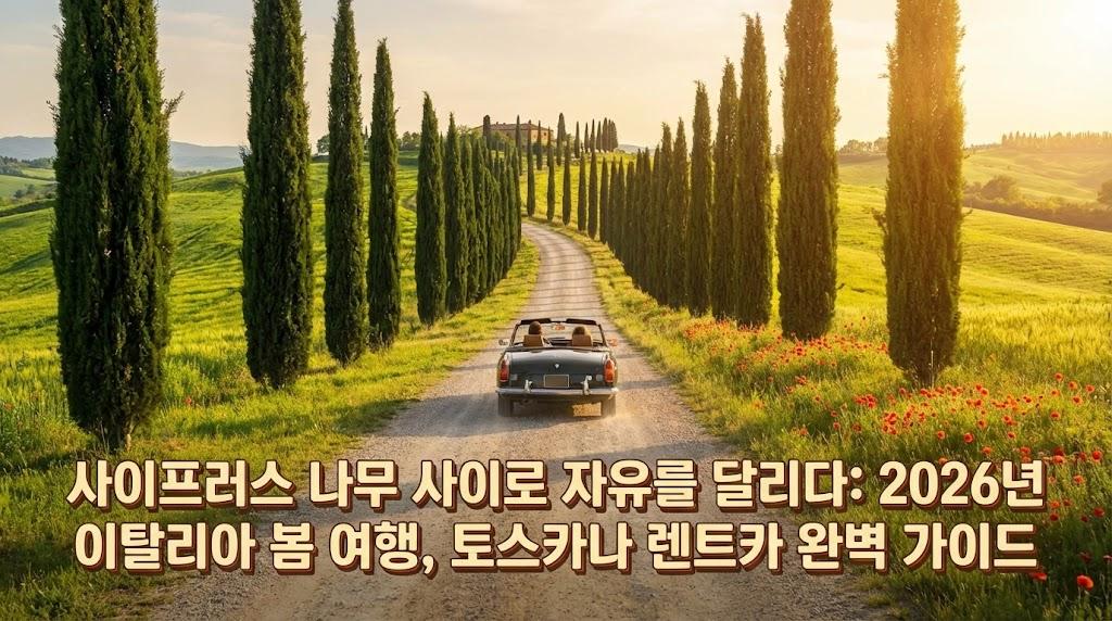 사이프러스 나무 사이로 자유를 달리다: 2026년 이탈리아 봄 여행, 토스카나 렌트카 완벽 가이드