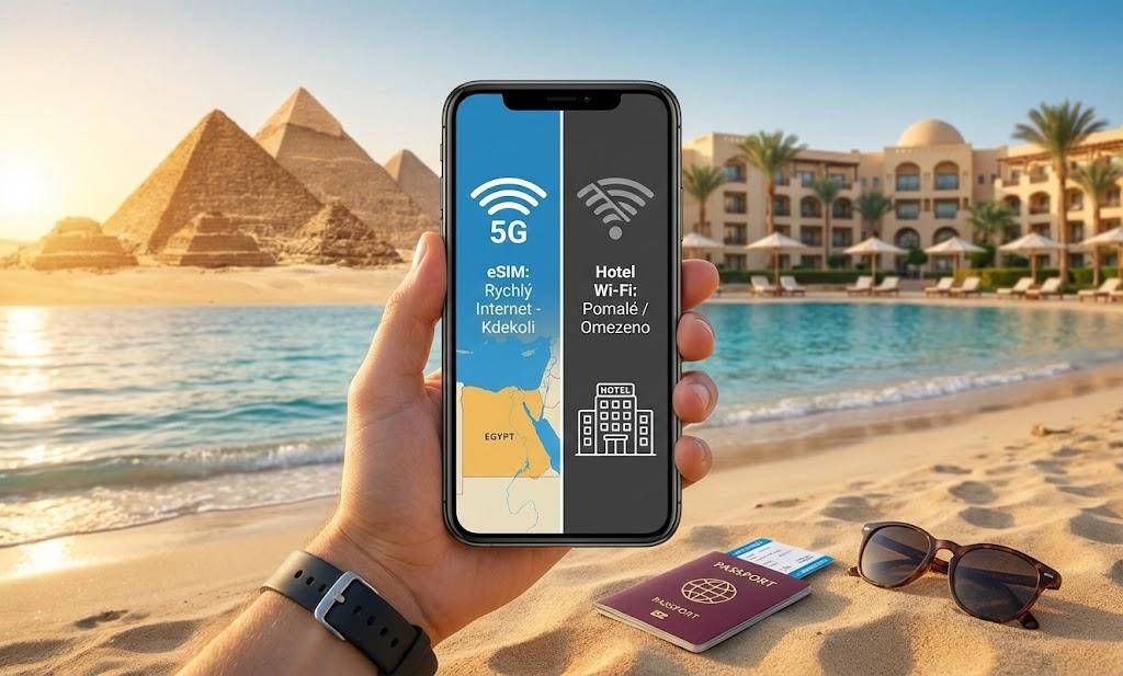 Levný internet v Egyptě: Proč je eSIM chytřejší volba než hotelová Wi-Fi?