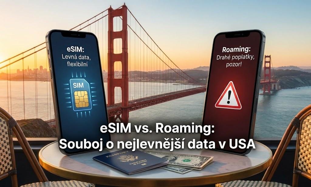 Jak na nejlevnější data v USA? Podrobný souboj: eSIM vs. Roaming