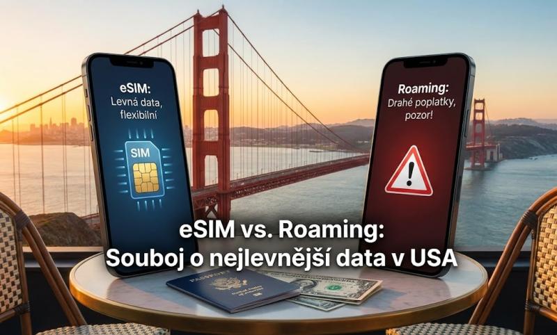 Jak na nejlevnější data v USA? Podrobný souboj: eSIM vs. Roaming