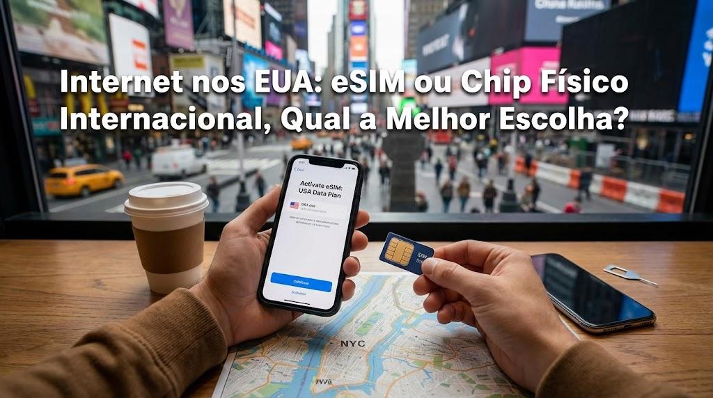 Internet nos EUA: eSIM ou Chip Físico Internacional, Qual a Melhor Escolha?