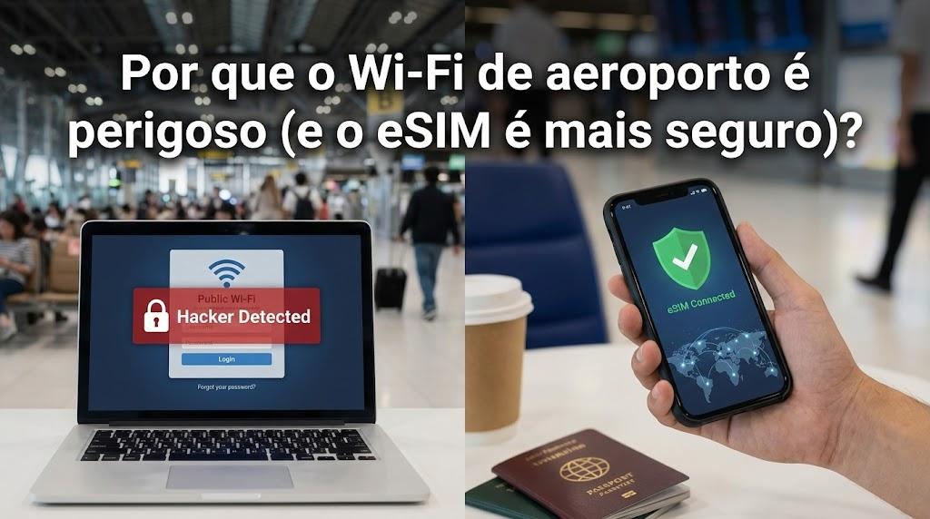 Por que o Wi-Fi de aeroporto é perigoso (e o eSIM é mais seguro)?