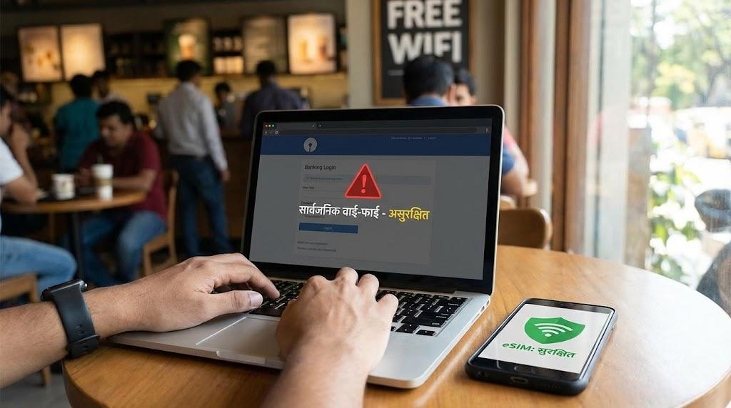 सार्वजनिक वाई-फाई पर बैंकिंग? eSIM आपकी सुरक्षा शील्ड क्यों है