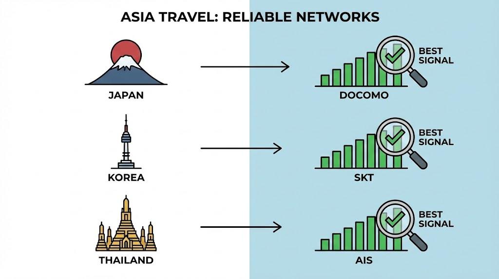 日本韩国泰国eSIM终极指南：实测信号与最佳选择