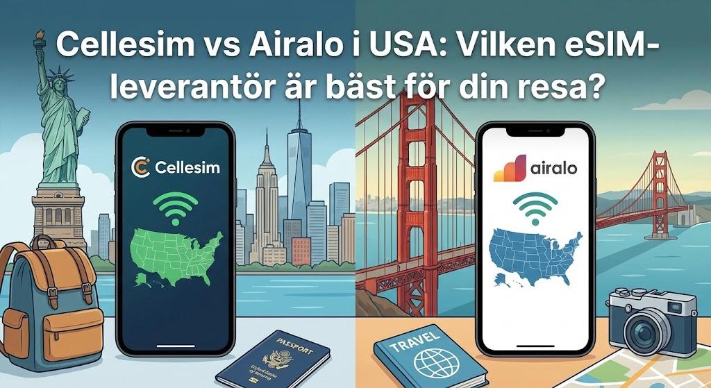 Cellesim vs Airalo i USA: Vilken eSIM-leverantör är bäst för din resa?