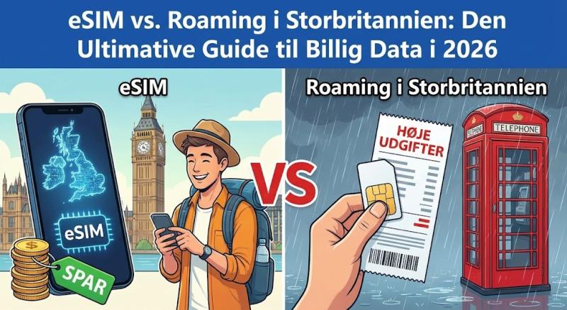 eSIM vs. Roaming i Storbritannien: Den Ultimative Guide til Billig Data i 2026