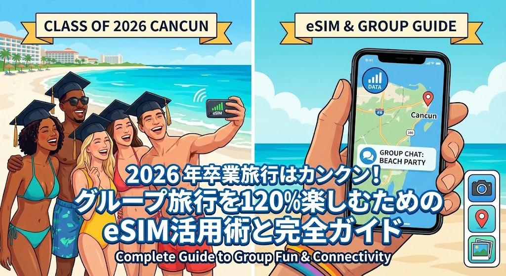 2026年卒業旅行はカンクン！グループ旅行を120%楽しむためのeSIM活用術と完全ガイド