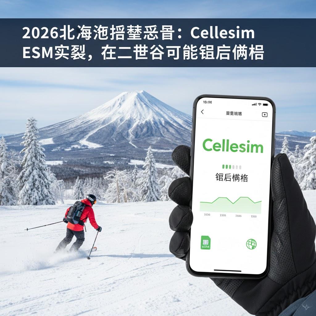 2026北海道滑雪必备：Cellesim eSIM实测，在二世谷也能信号满格