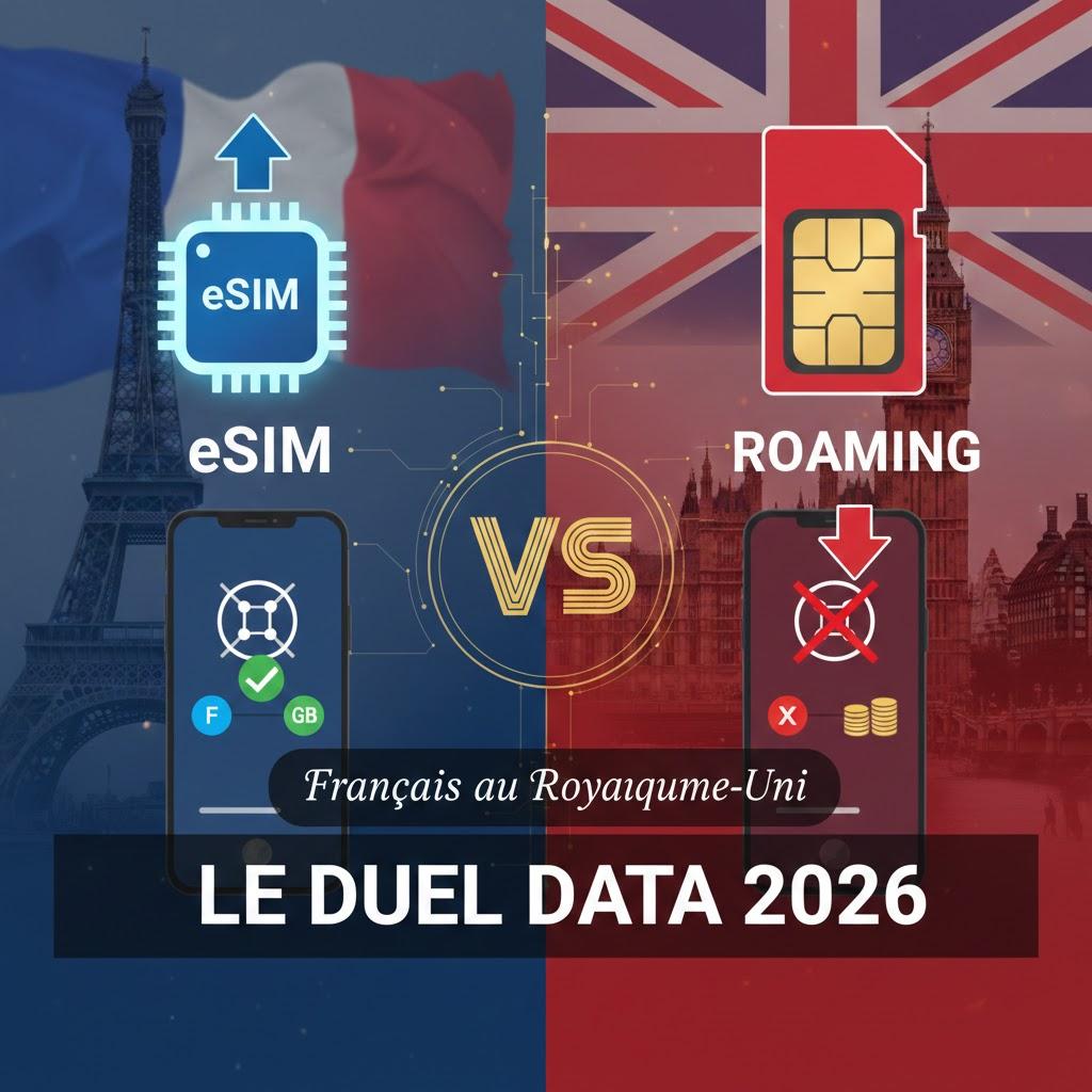 eSIM vs Roaming Français au Royaume-Uni : Le Duel Data 2026
