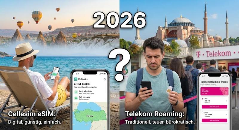 Türkei-Urlaub 2026: Cellesim eSIM vs. Telekom Roaming-Pässe – Was ist wirklich besser?