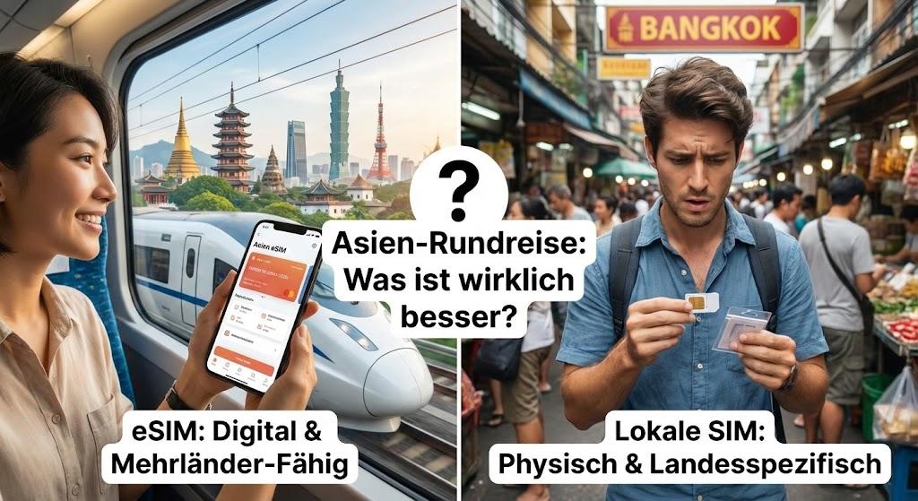 Asien-Rundreise: Regionale eSIM oder lokale SIM-Karte – Was ist wirklich besser?