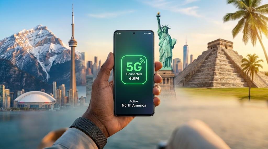 eSIM Norteamérica 2026: Tu Guía Definitiva para Viajar Conectado por EEUU, Canadá y México