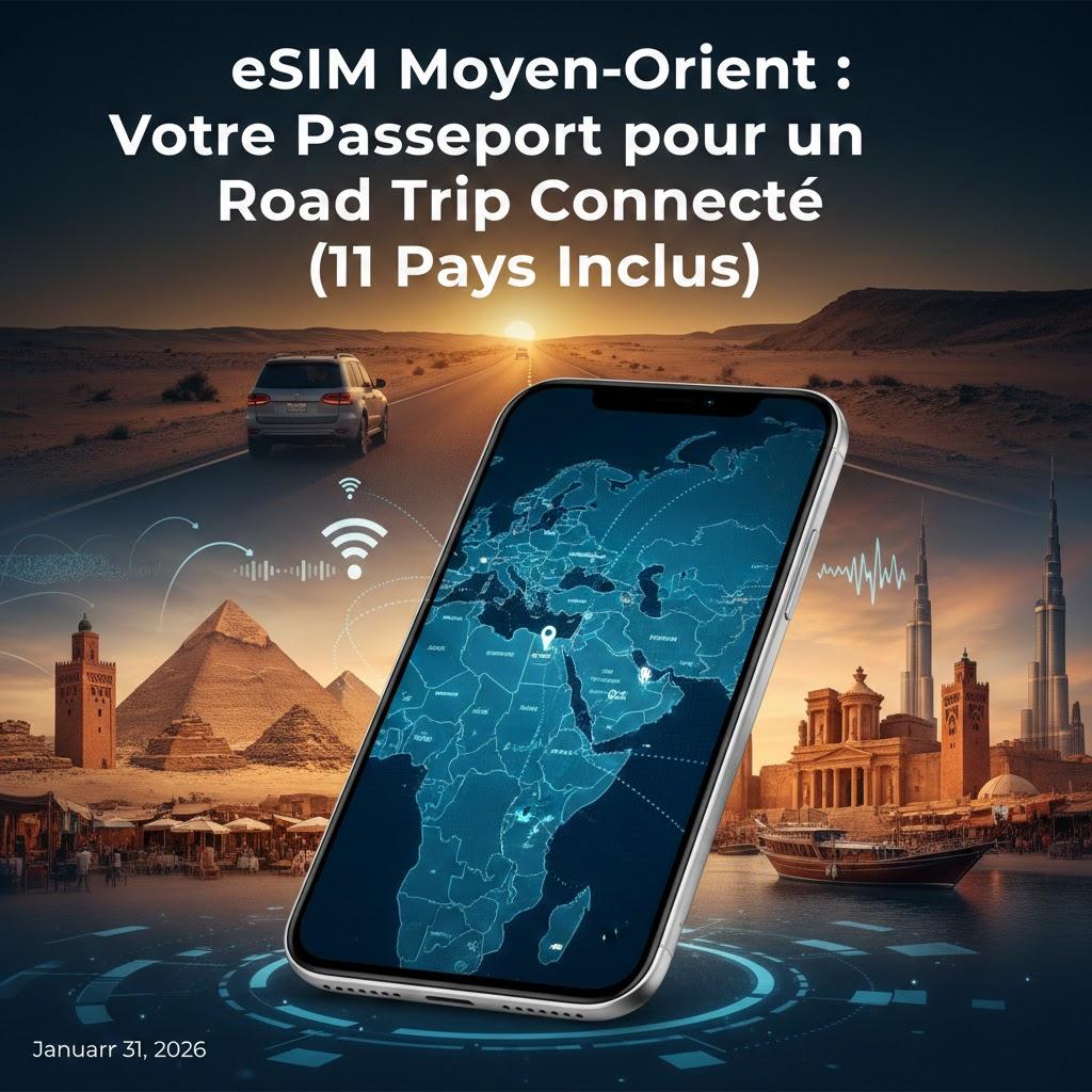 eSIM Moyen-Orient : Votre Passeport pour un Road Trip Connecté (11 Pays Inclus)