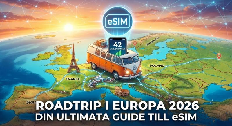 Roadtrip i Europa 2026: Din ultimata guide till eSIM för sömlös surf över 42 landsgränser
