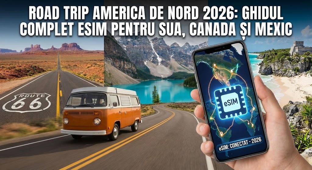 Road Trip America de Nord 2026: Ghidul Complet eSIM pentru SUA, Canada și Mexic