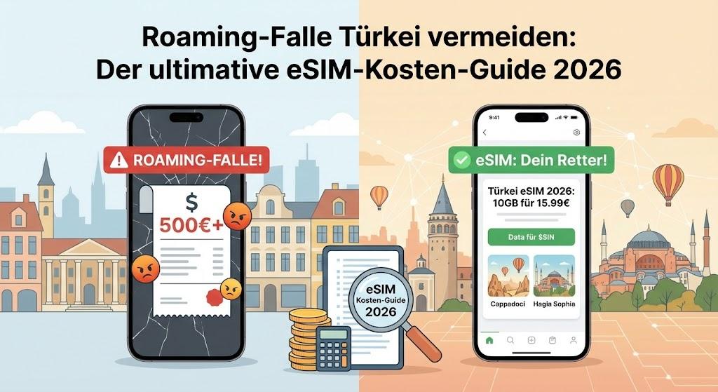Roaming-Falle Türkei vermeiden: Der ultimative eSIM-Kosten-Guide 2026