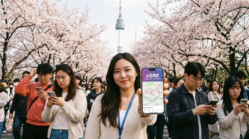 最新预测！2026韩国樱花季将迎游客高峰，eSIM助你避开网络拥堵