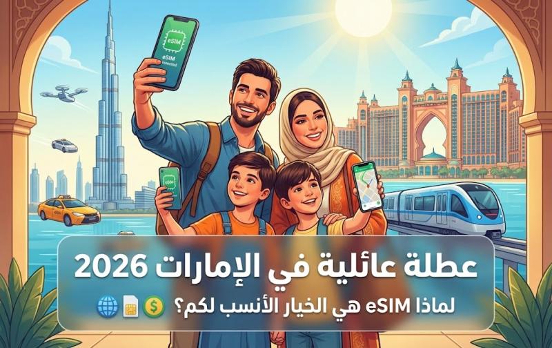 عطلة عائلية في الإمارات 2026: لماذا eSIM هي الخيار الأنسب لكم؟