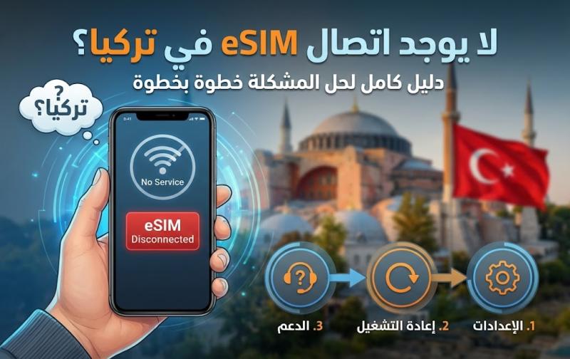 لا يوجد اتصال eSIM في تركيا؟ دليل كامل لحل المشكلة خطوة بخطوة