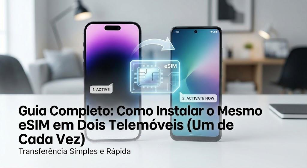 Guia Completo: Como Instalar o Mesmo eSIM em Dois Telemóveis (Um de Cada Vez)