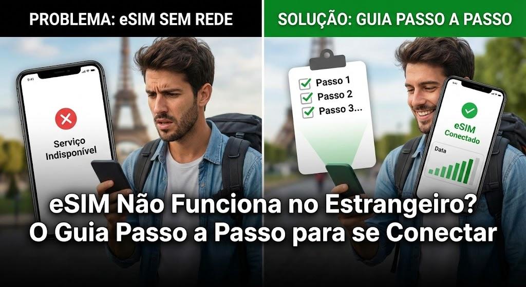 eSIM Não Funciona no Estrangeiro? O Guia Passo a Passo para se Conectar