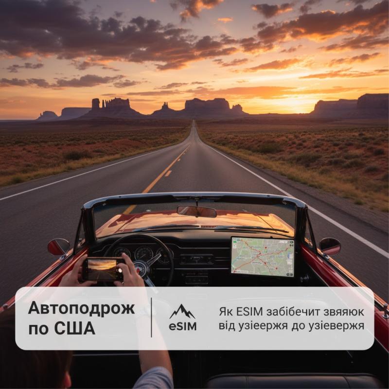 Автоподорож по США: Як eSIM забезпечить зв'язок від узбережжя до узбережжя