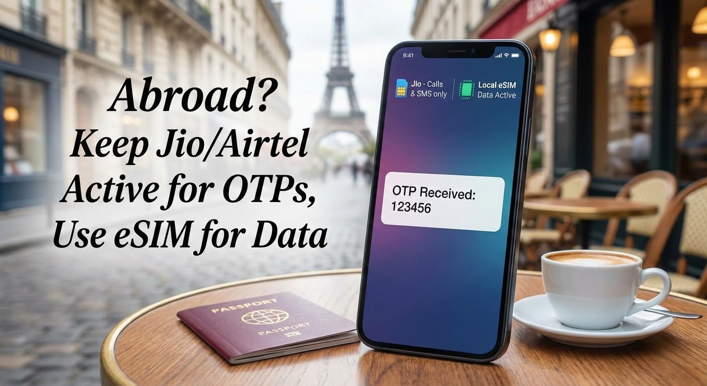 Abroad? Keep Jio/Airtel Active for OTPs, Use eSIM for Data