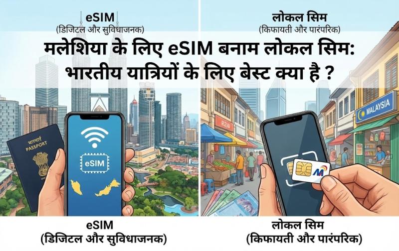 मलेशिया के लिए eSIM बनाम लोकल सिम: भारतीय यात्रियों के लिए बेस्ट क्या है?
