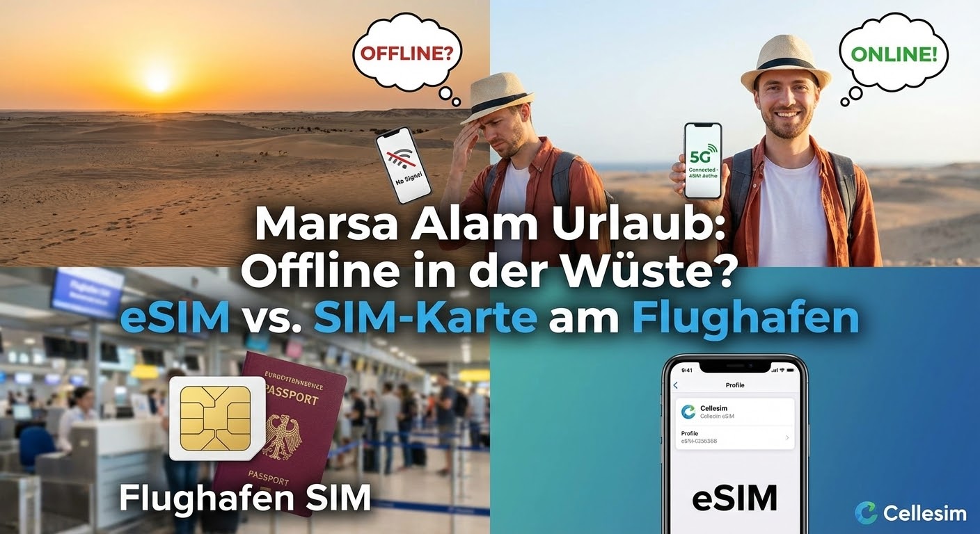 Marsa Alam Urlaub: Offline in der Wüste? eSIM vs. SIM-Karte am Flughafen