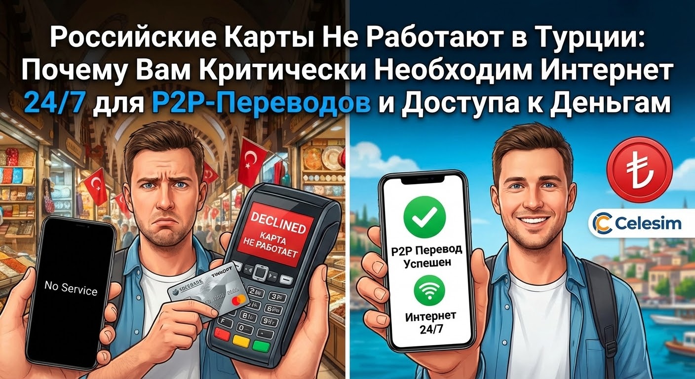 Российские Карты Не Работают в Турции: Почему Вам Критически Необходим Интернет 24/7 для P2P-Переводов и Доступа к Деньгам