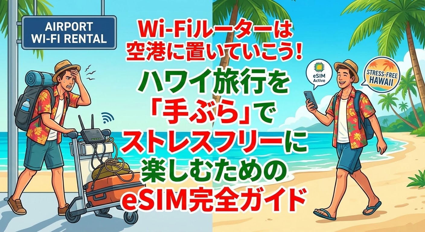Wi-Fiルーターは空港に置いていこう！ハワイ旅行を「手ぶら」でストレスフリーに楽しむためのeSIM完全ガイド
