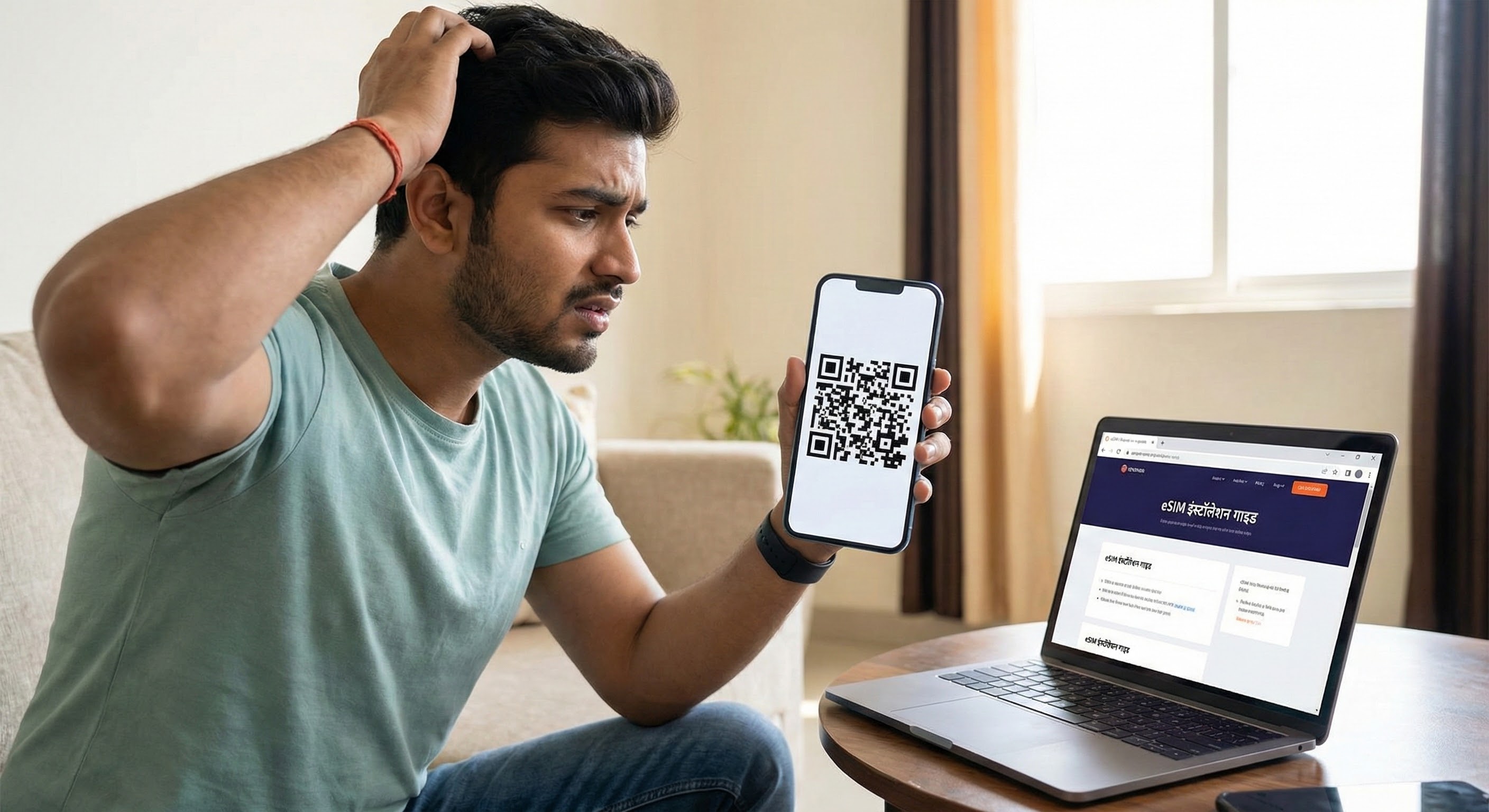 मेरे पास सिर्फ एक फोन है, मैं QR कोड कैसे स्कैन करूं? (eSIM इंस्टॉलेशन गाइड)