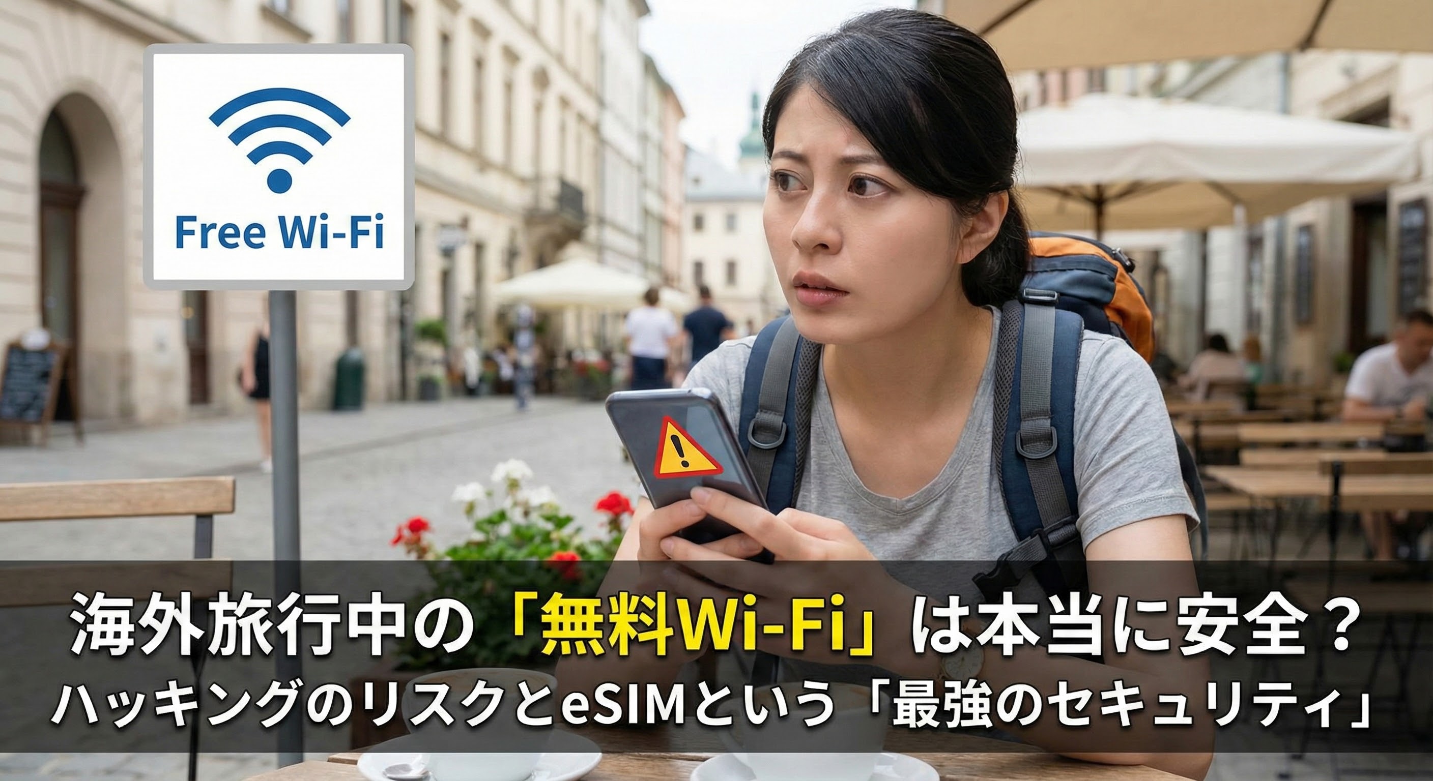 海外のフリーWi-Fiは危険？ハッキング対策にはeSIMが最強な理由