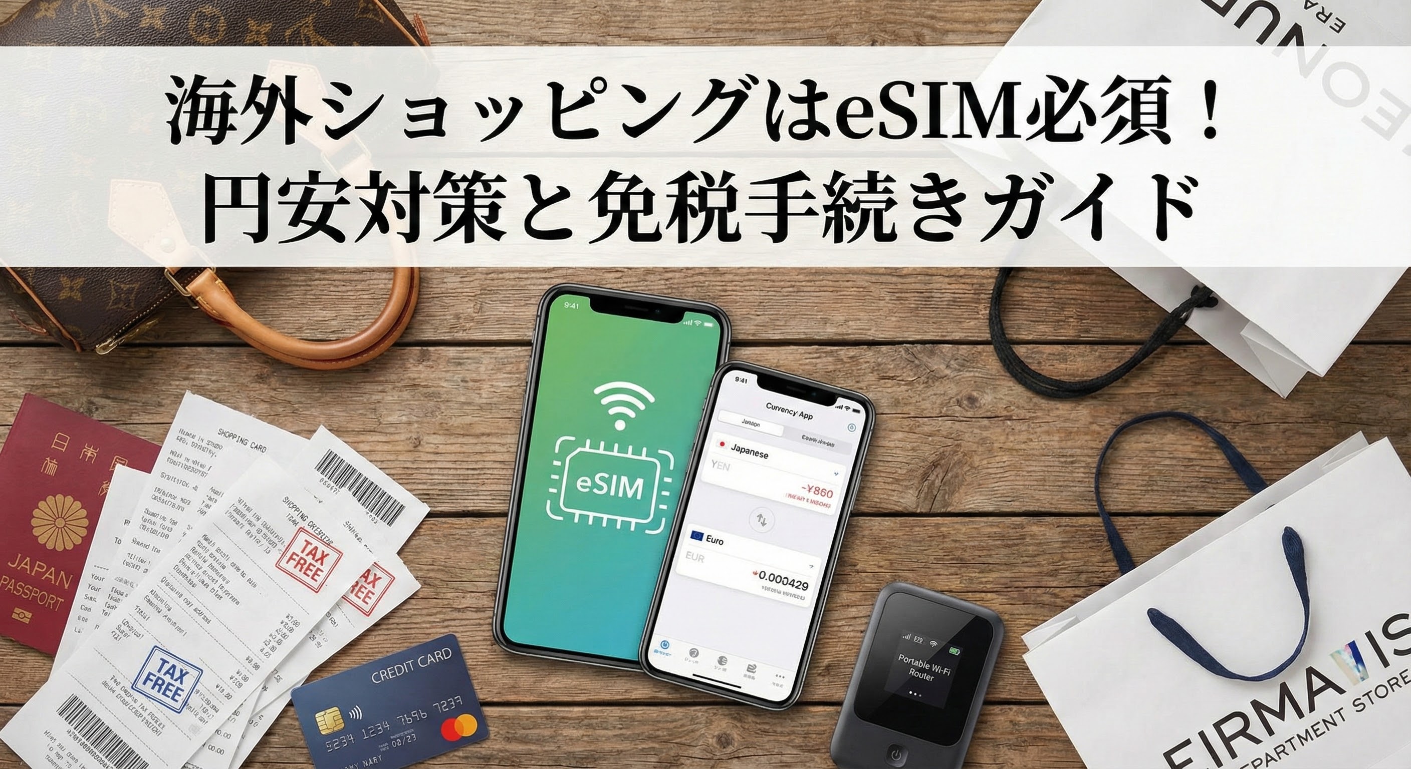 海外ショッピングはeSIM必須！円安対策と免税手続きガイド