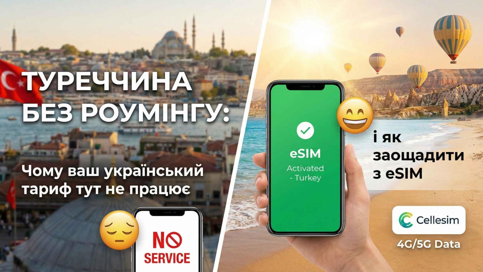 Туреччина без роумінгу: Чому ваш український тариф тут не працює і як заощадити з eSIM