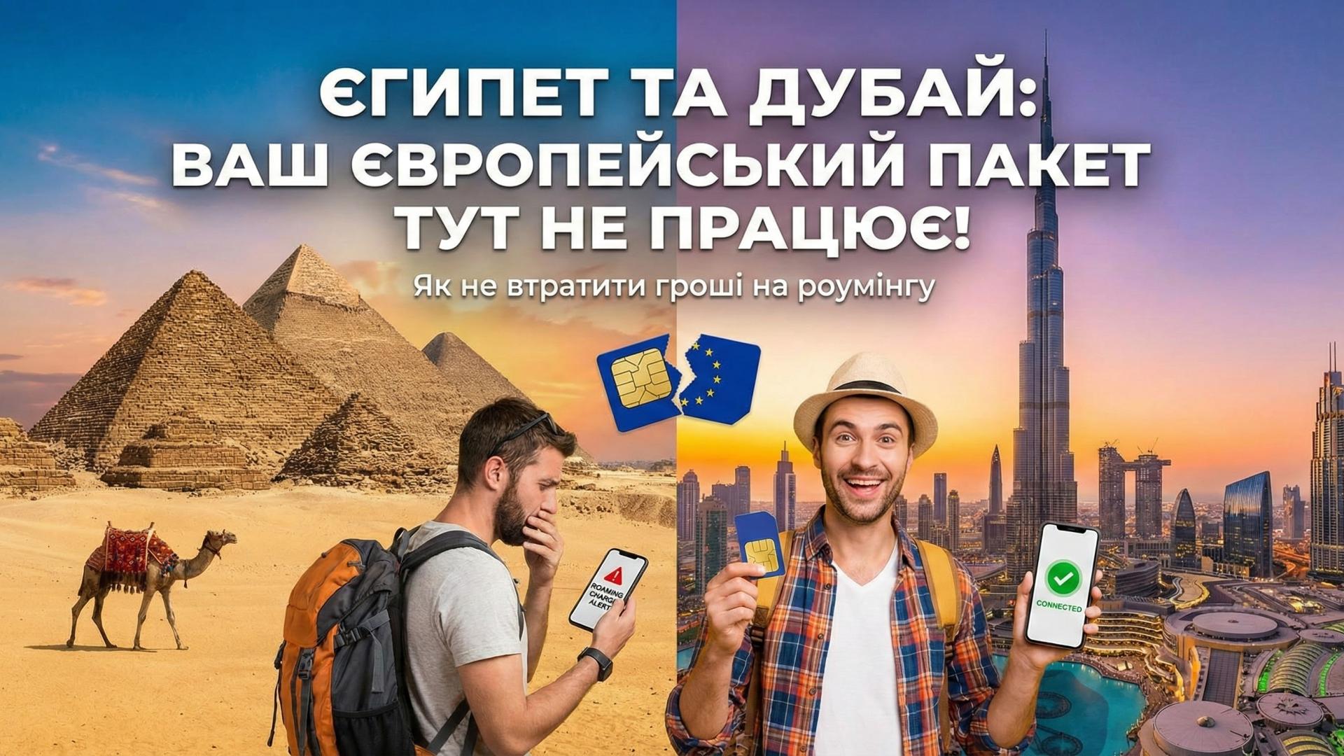 Єгипет та Дубай: Ваш європейський пакет тут не працює! Як не втратити гроші на роумінгу