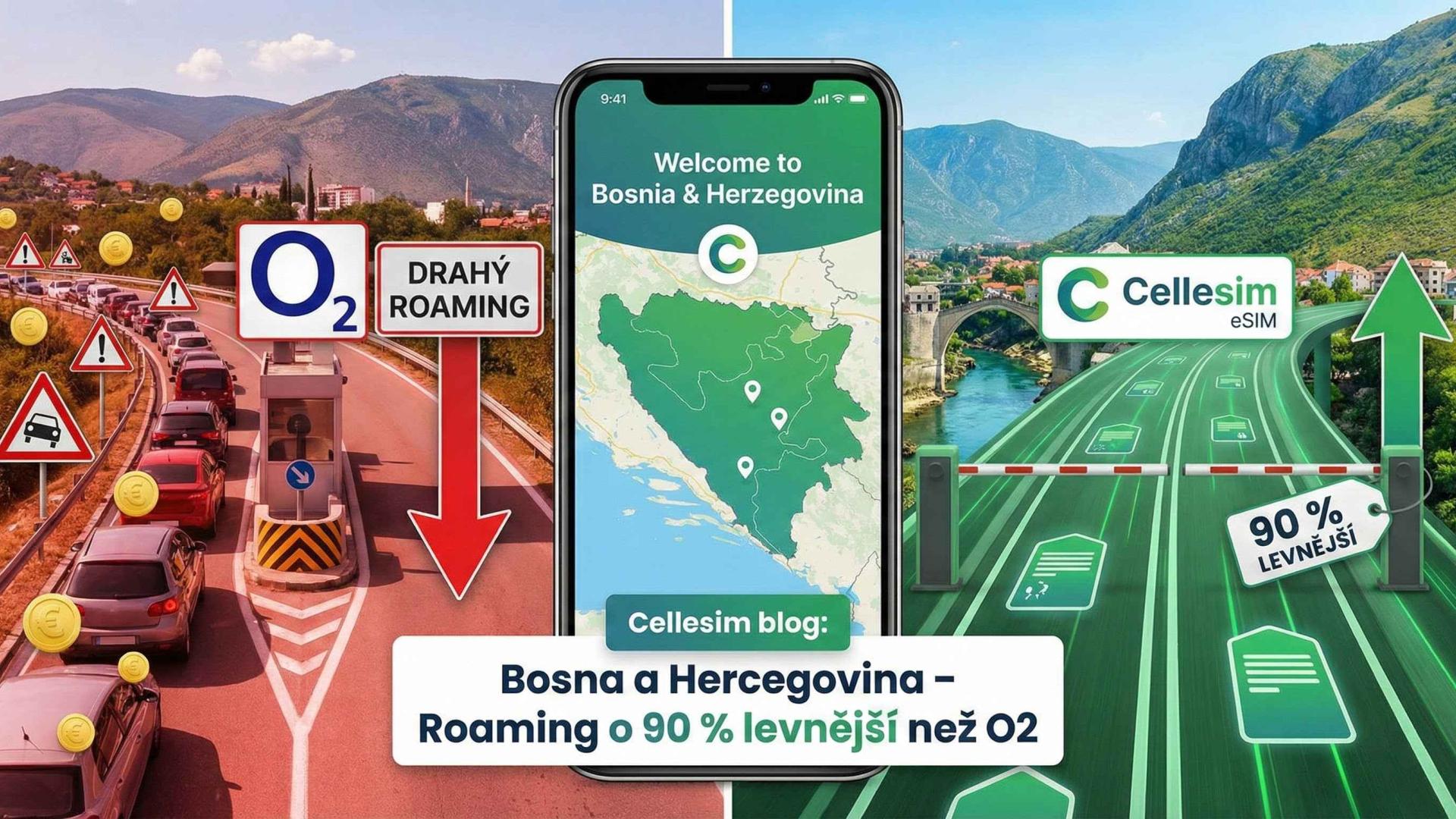 Bosna a Hercegovina: Roaming o 90 % levnější než O2 | Cellesim