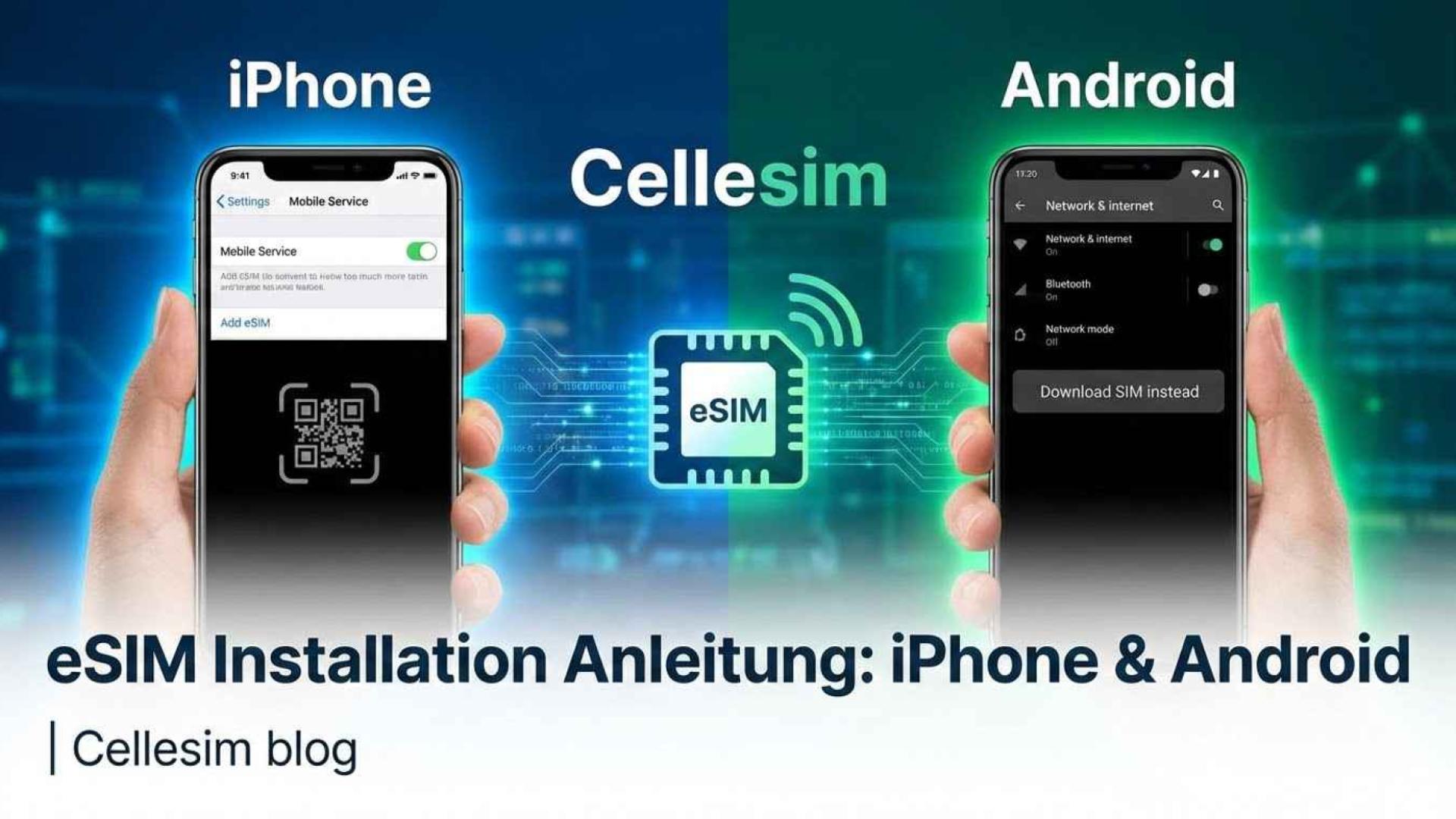 eSIM Installation Anleitung: iPhone & Android | Cellesim