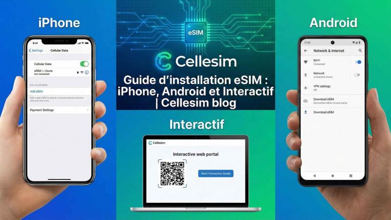 Guide d'installation eSIM : iPhone, Android et Interactif | Cellesim