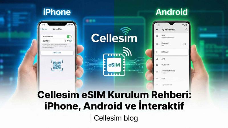 Cellesim eSIM Kurulum Rehberi: iPhone, Android ve İnteraktif
